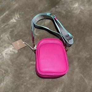Vibrant Pink Mali & Lili Crossbody Bag with Blue Strap nwt